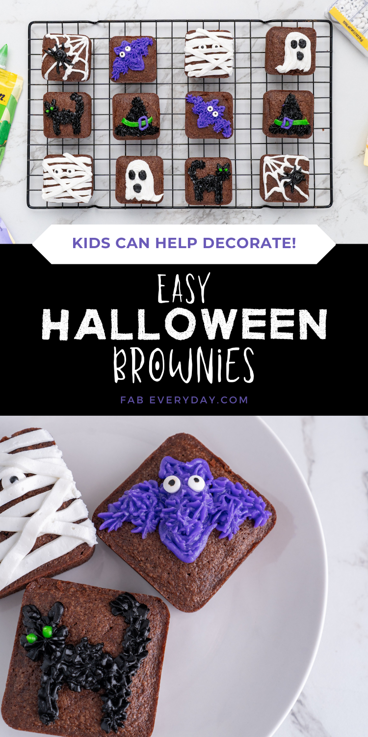 Decorated Halloween Brownies recipe