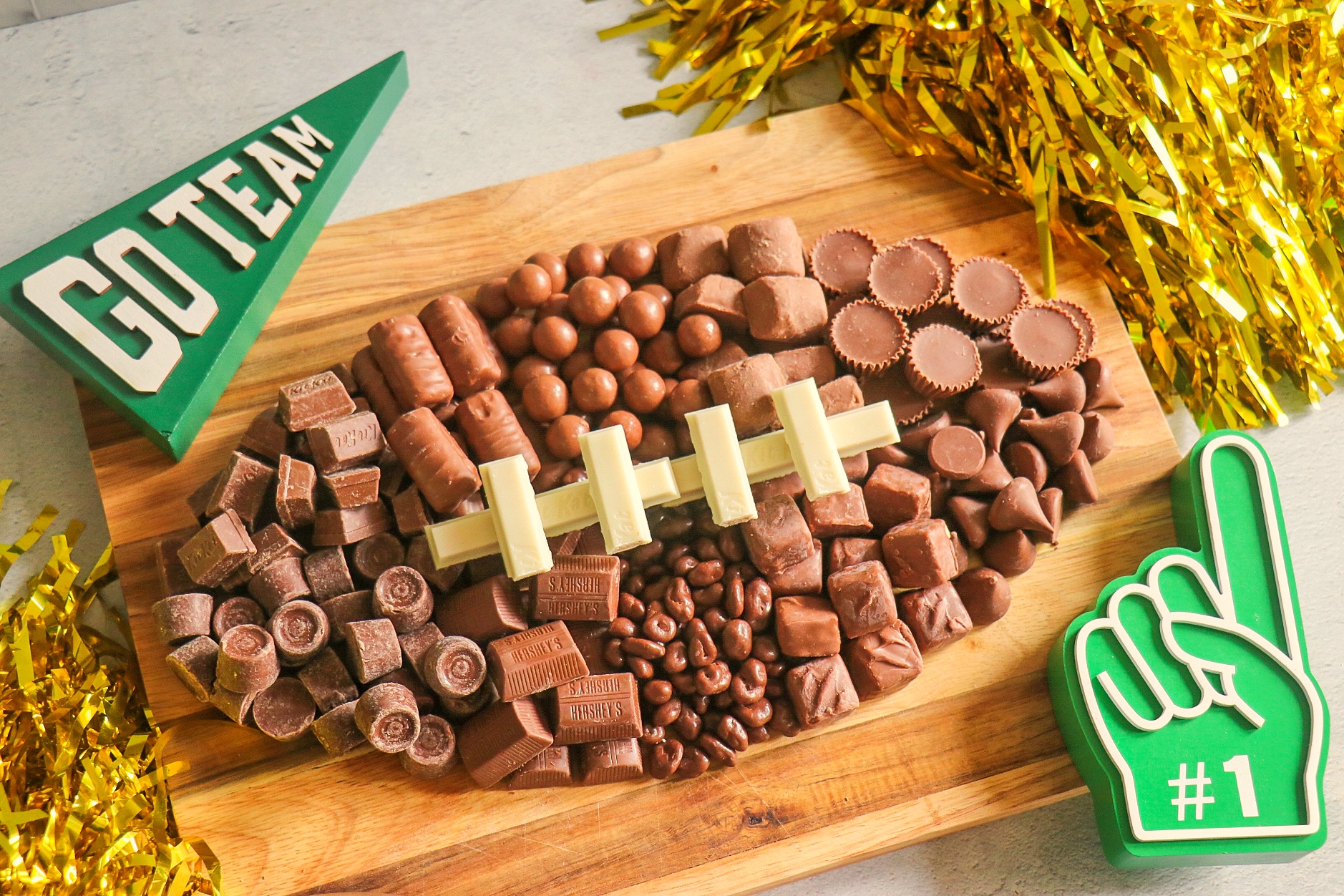 Football Candy Board (easy dessert for Super Bowl party or game day)
