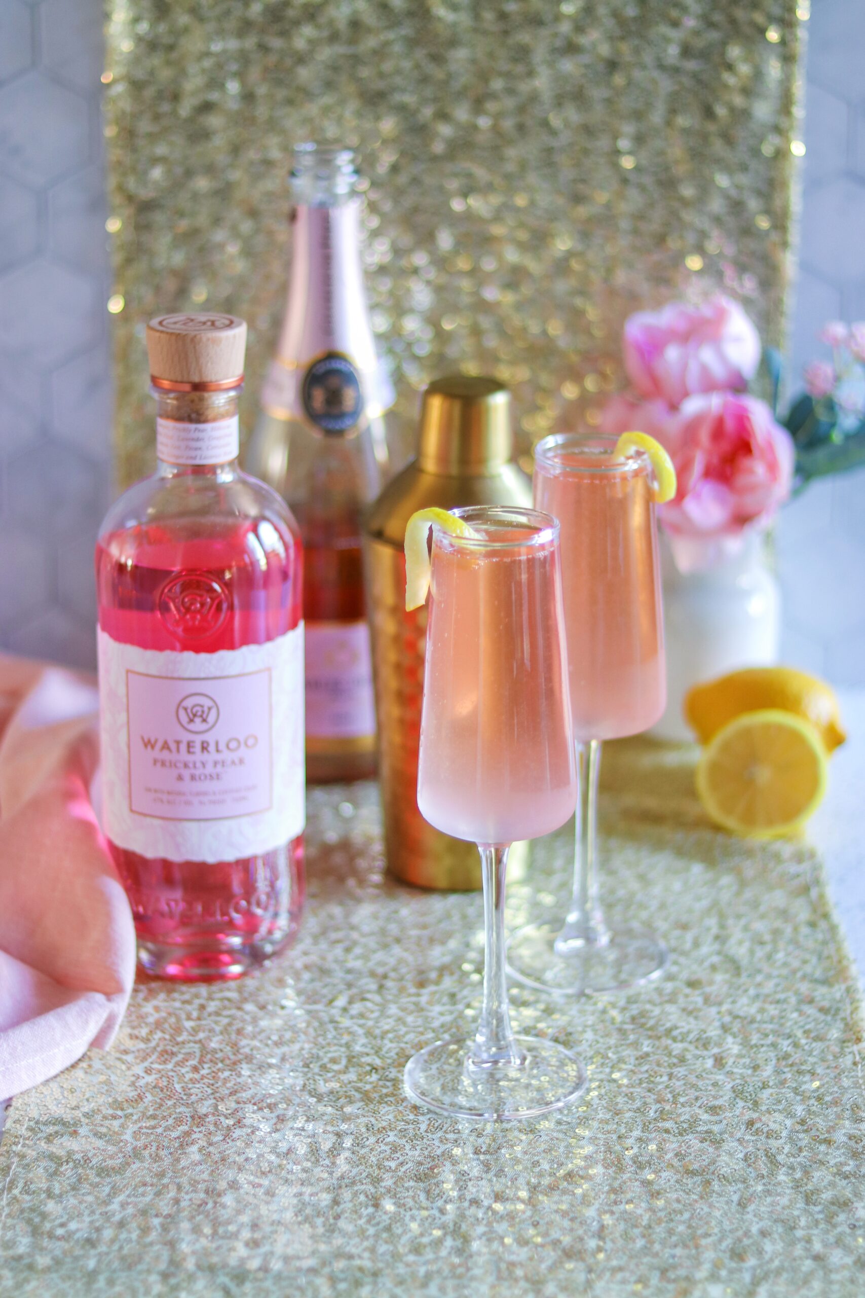 pink gin cocktail recipes: pink 75