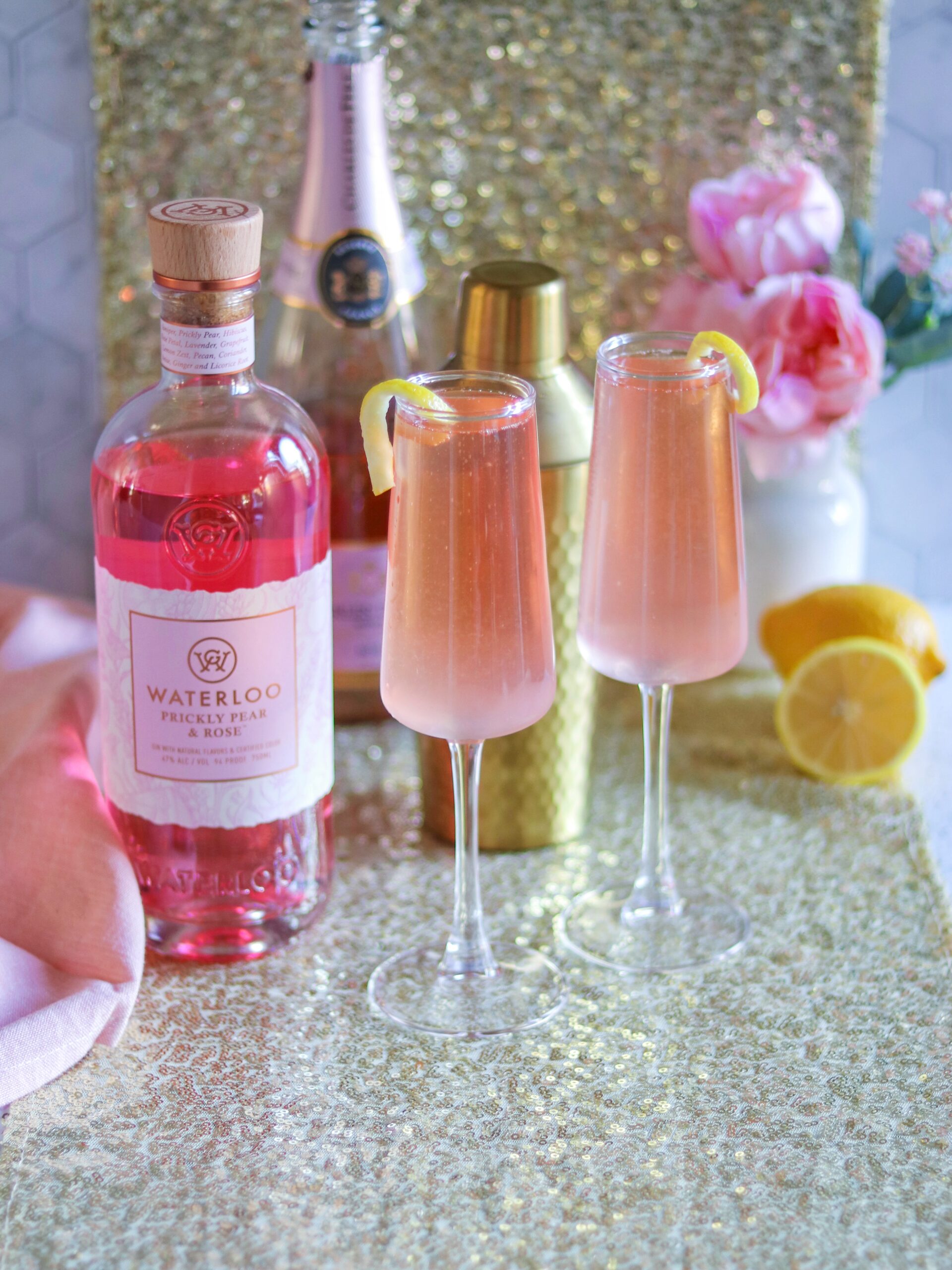 Pink French 75 cocktail recipe
