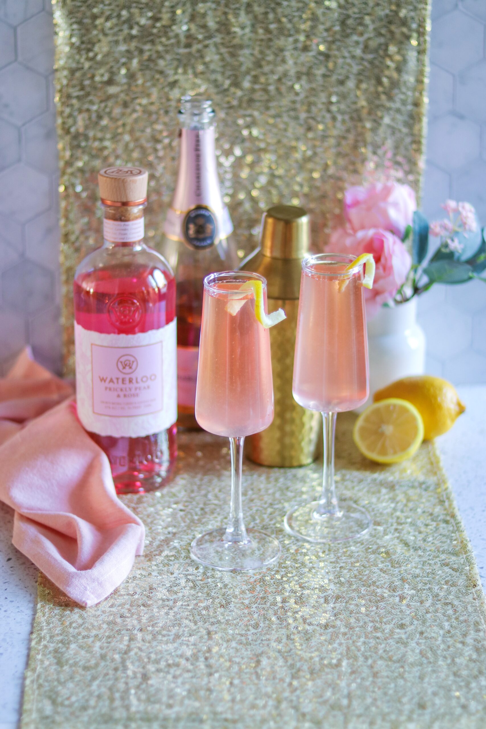 Pink 75 (pink gin cocktail recipe)