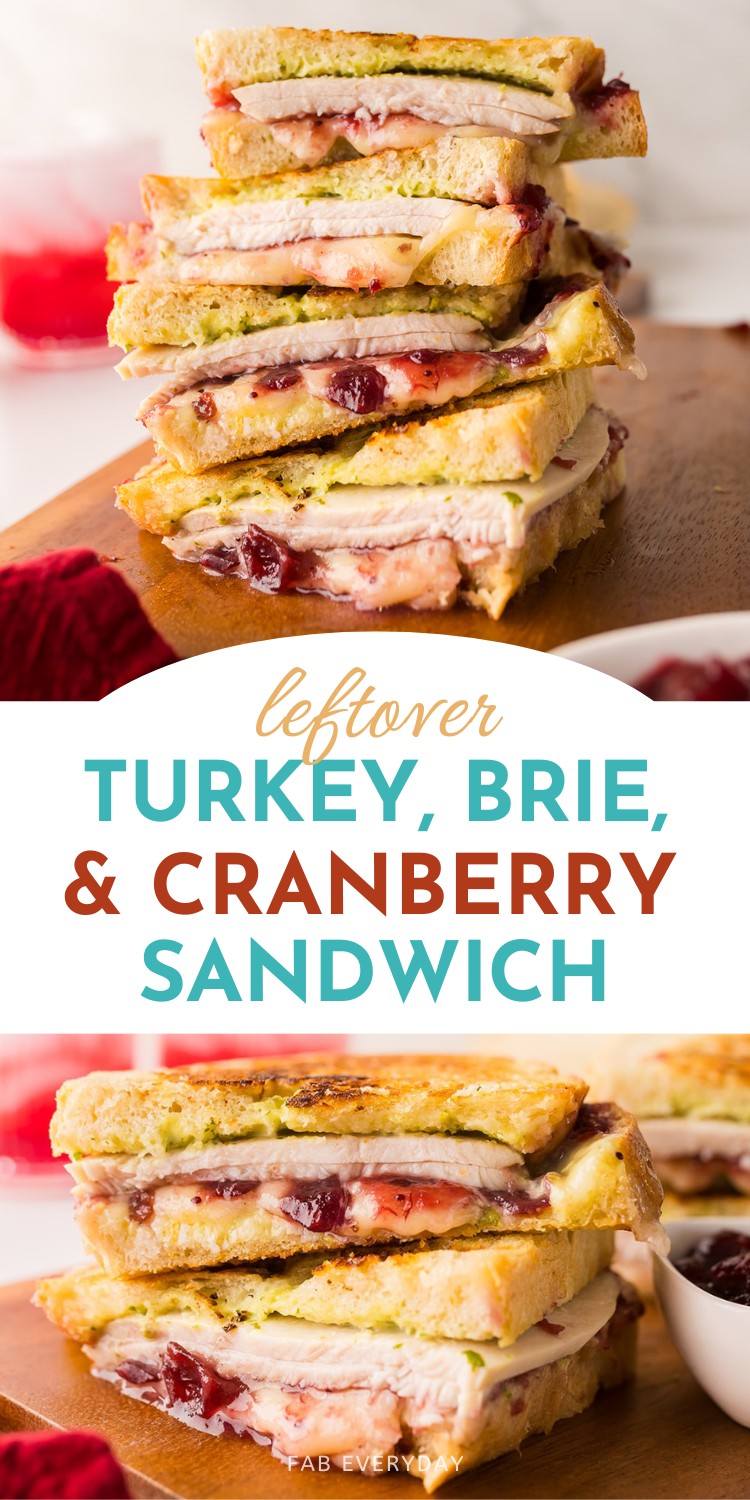 Turkey Brie and Cranberry Sandwich (delicious Thanksgiving leftover panini recipe)