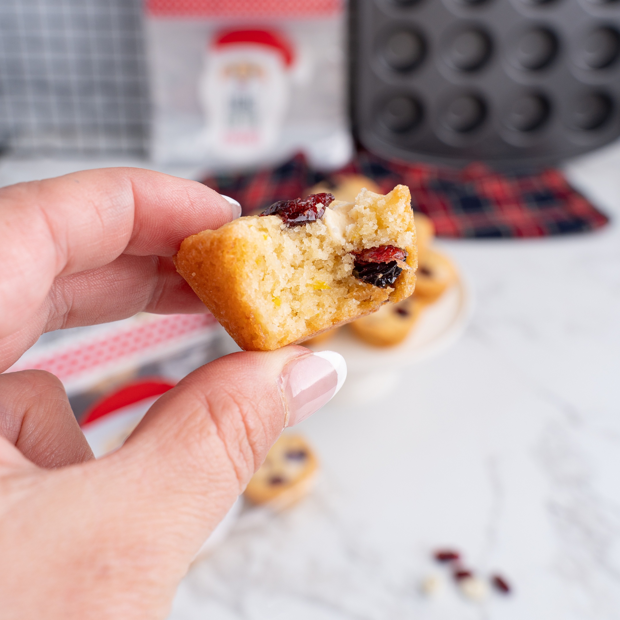 White Chocolate Cranberry Blondie Bites (Christmas blondie recipe)