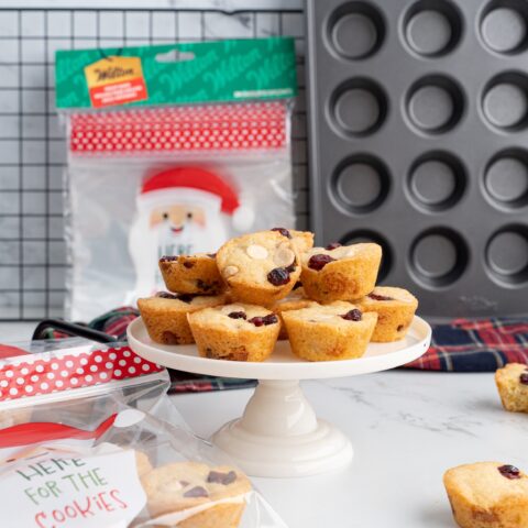 White Chocolate Cranberry Blondie Bites (delicious mini Christmas blondies recipe)