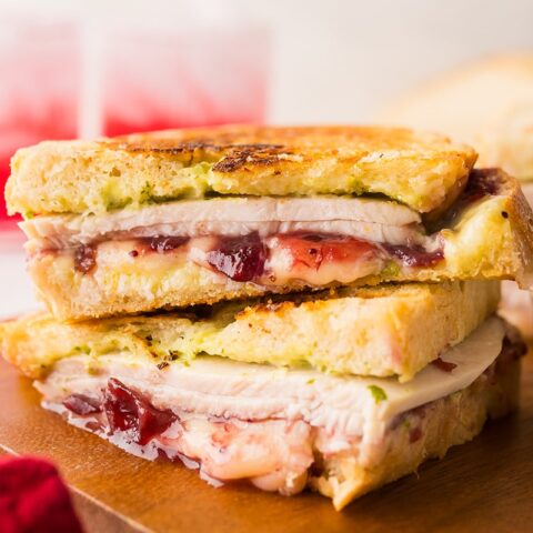 Turkey Brie and Cranberry Sandwich (Thanksgiving leftover panini recipe)
