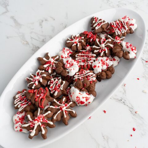 Chocolate Peppermint Spritz Cookies