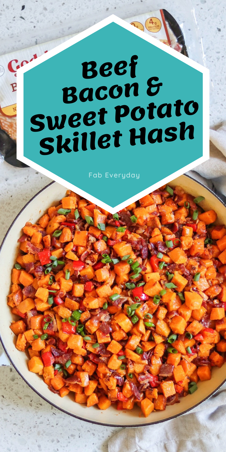 Recipes with beef bacon: Skillet Sweet Potato and Beef Bacon Hash
