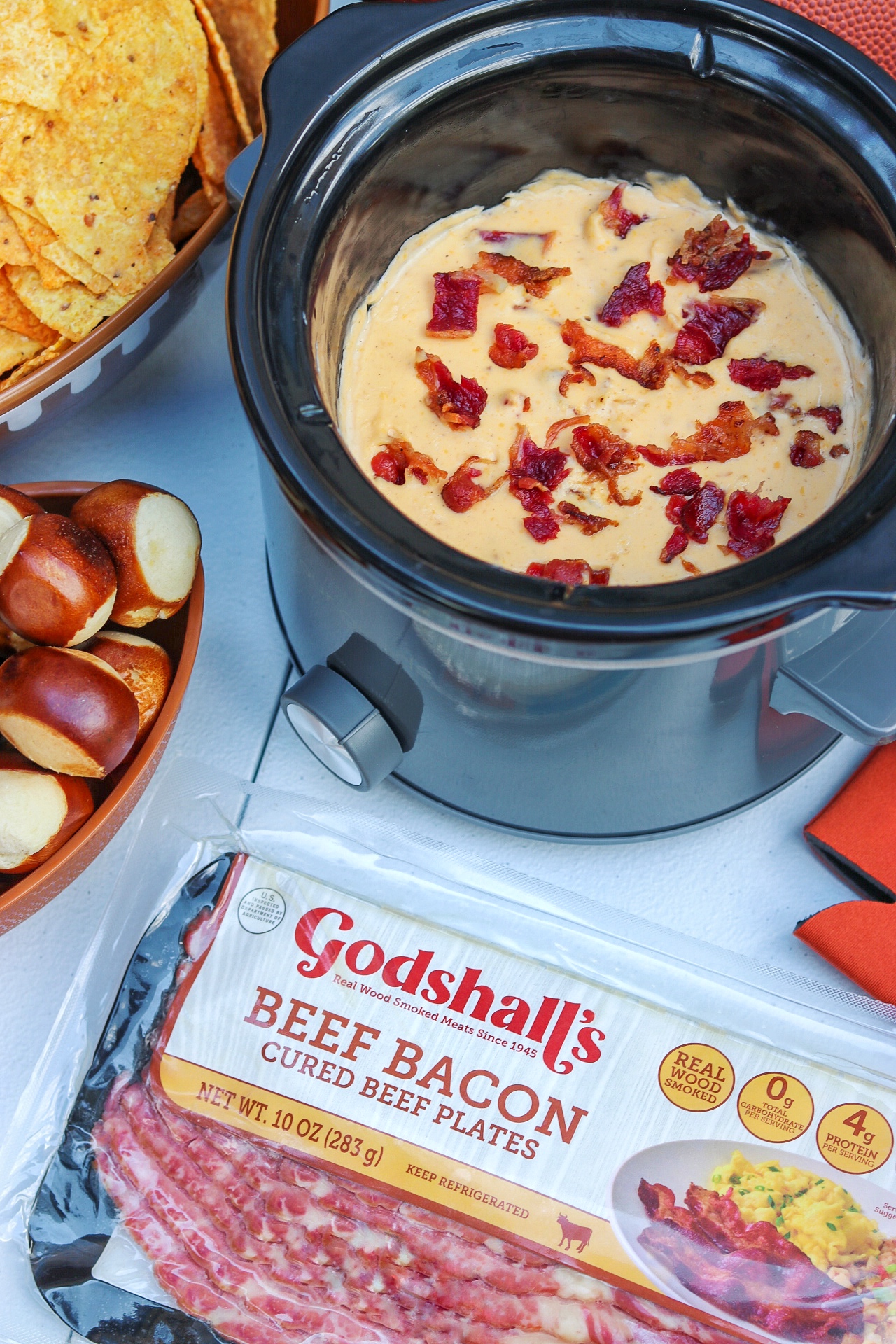 slow cooker bacon cheese dip