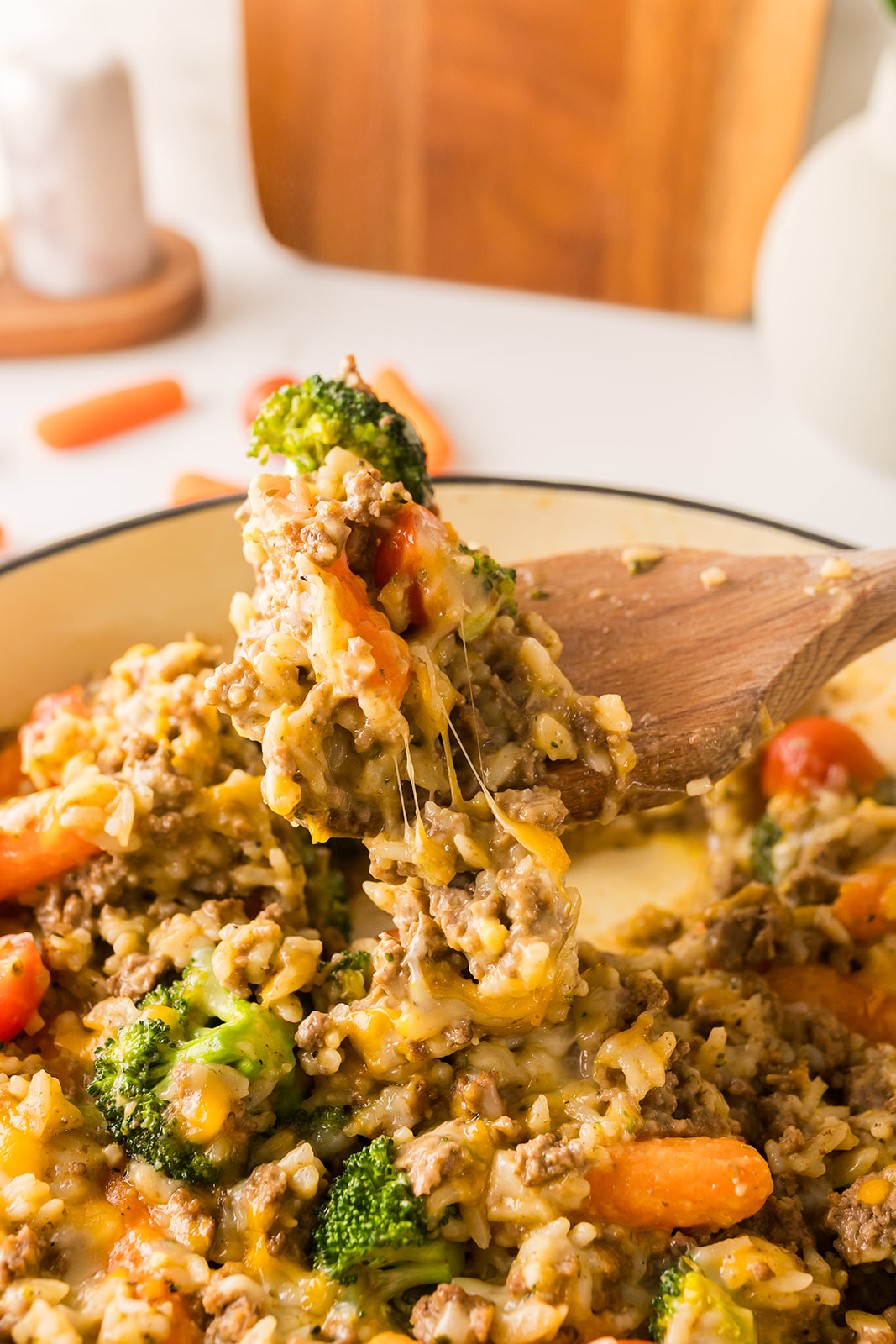 cheesy ground beef skillet
