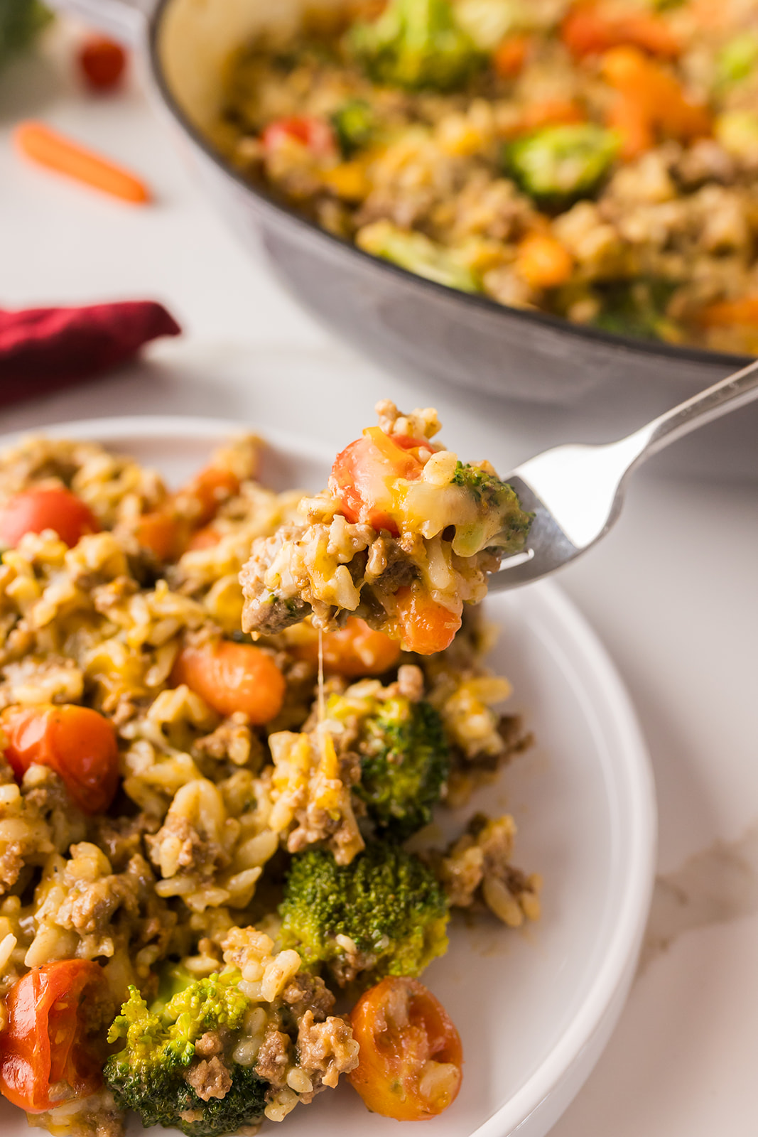 Cheesy Beef and Rice Skillet (easy one-pot ground beef recipe)