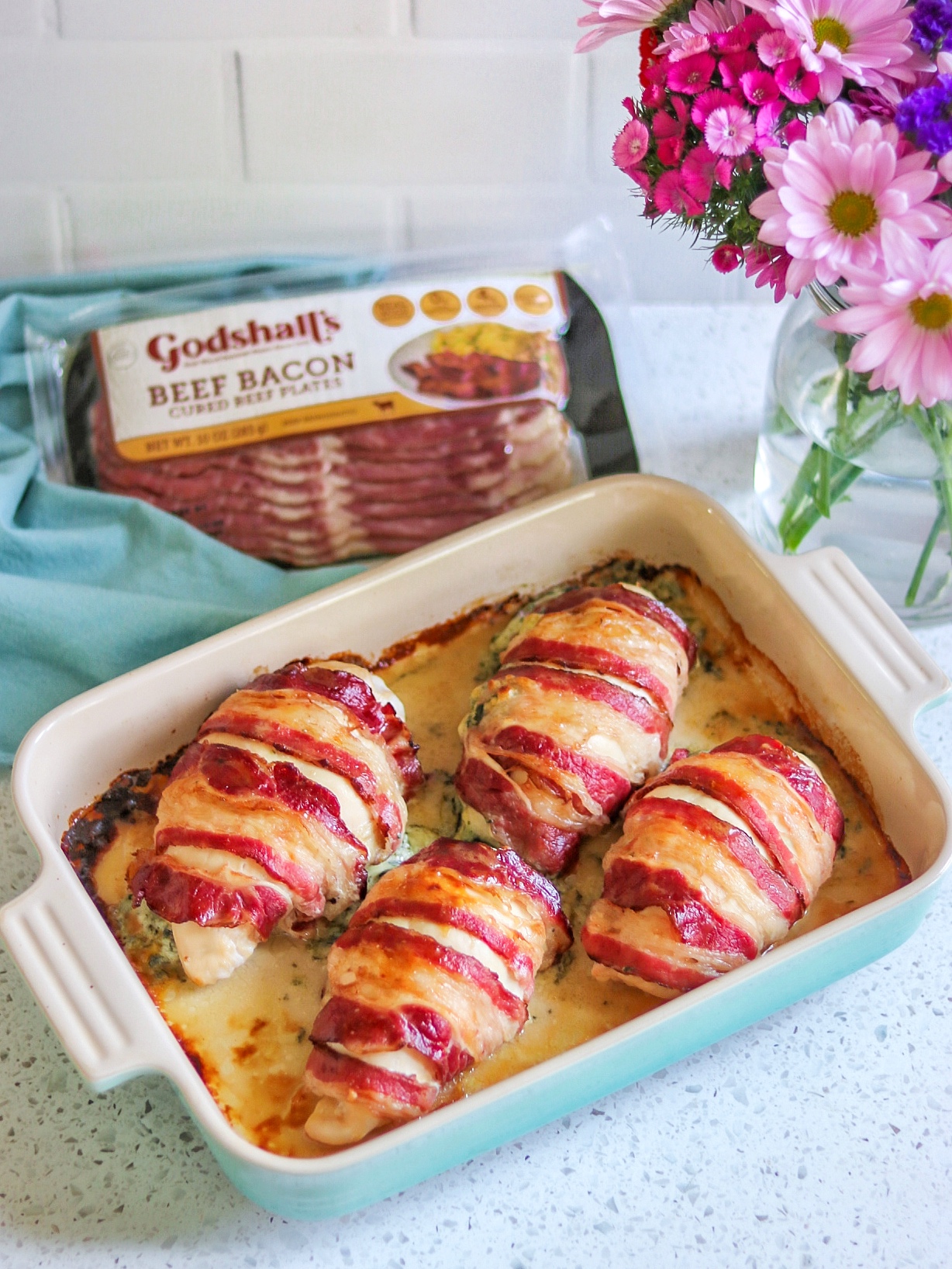 beef bacon-wrapped stuffed chicken breasts
