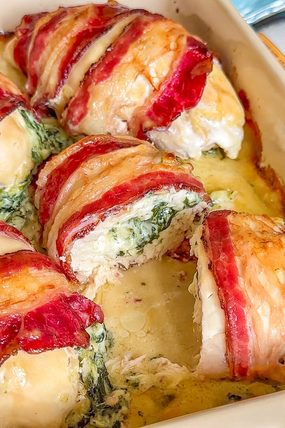 beef bacon-wrapped stuffed chicken breasts stuffed with spinach