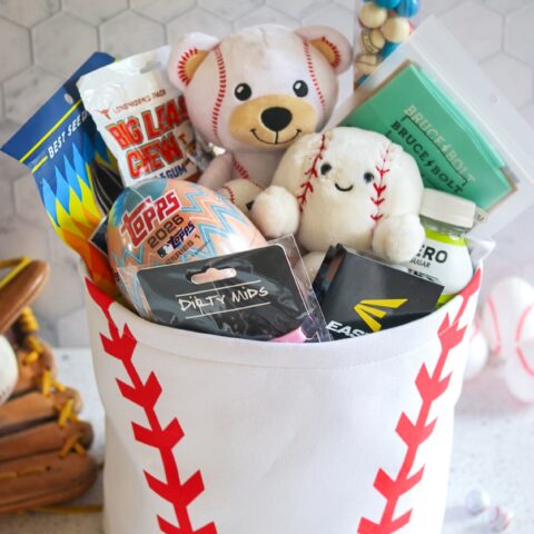 How to Make a Baseball Easter Basket (baseball-themed Easter basket for baseball players)