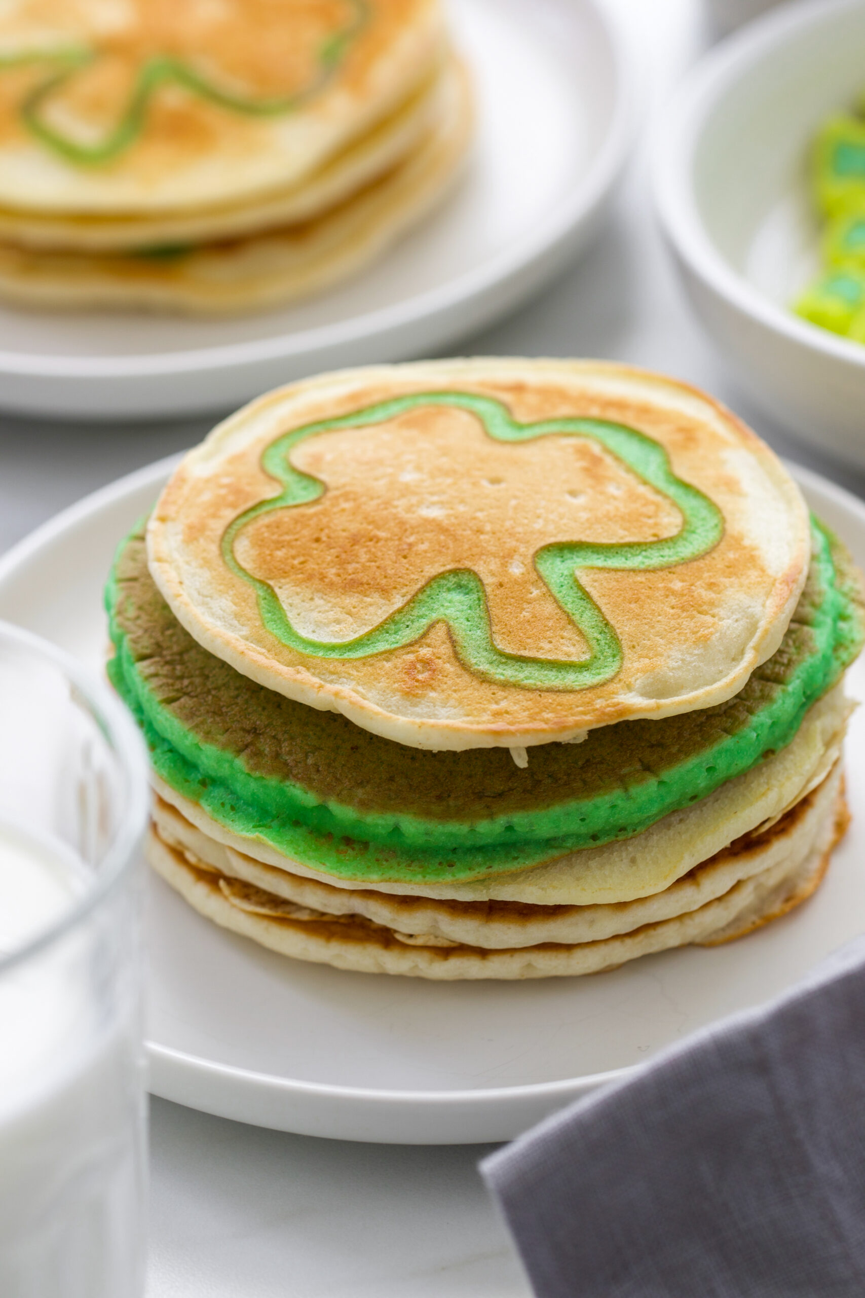 st patrick's day breakfast ideas: shamrock pancakes