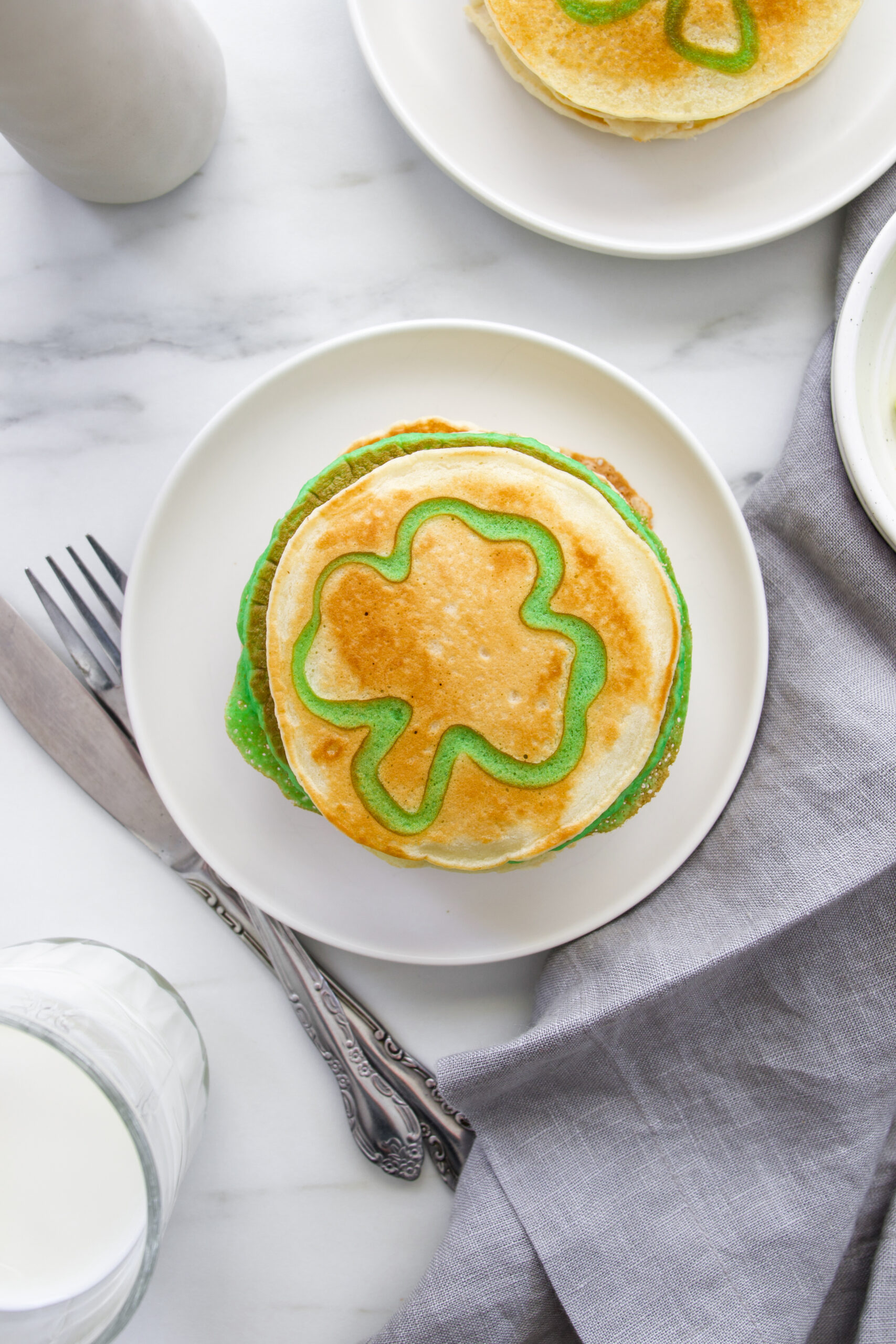 st patricks day breakfast for kids: shamrock pancakes