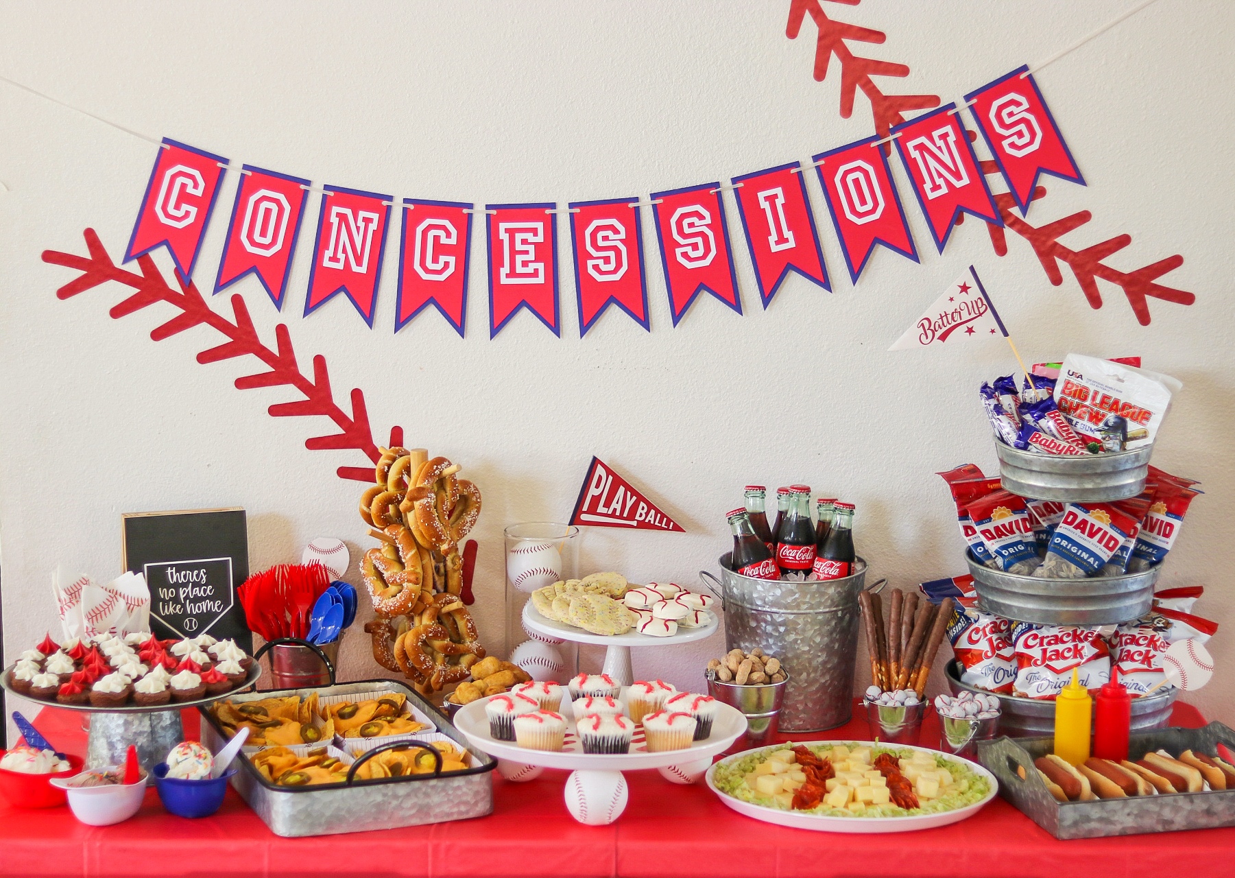 baseball opening day party ideas: food for baseball themed party
