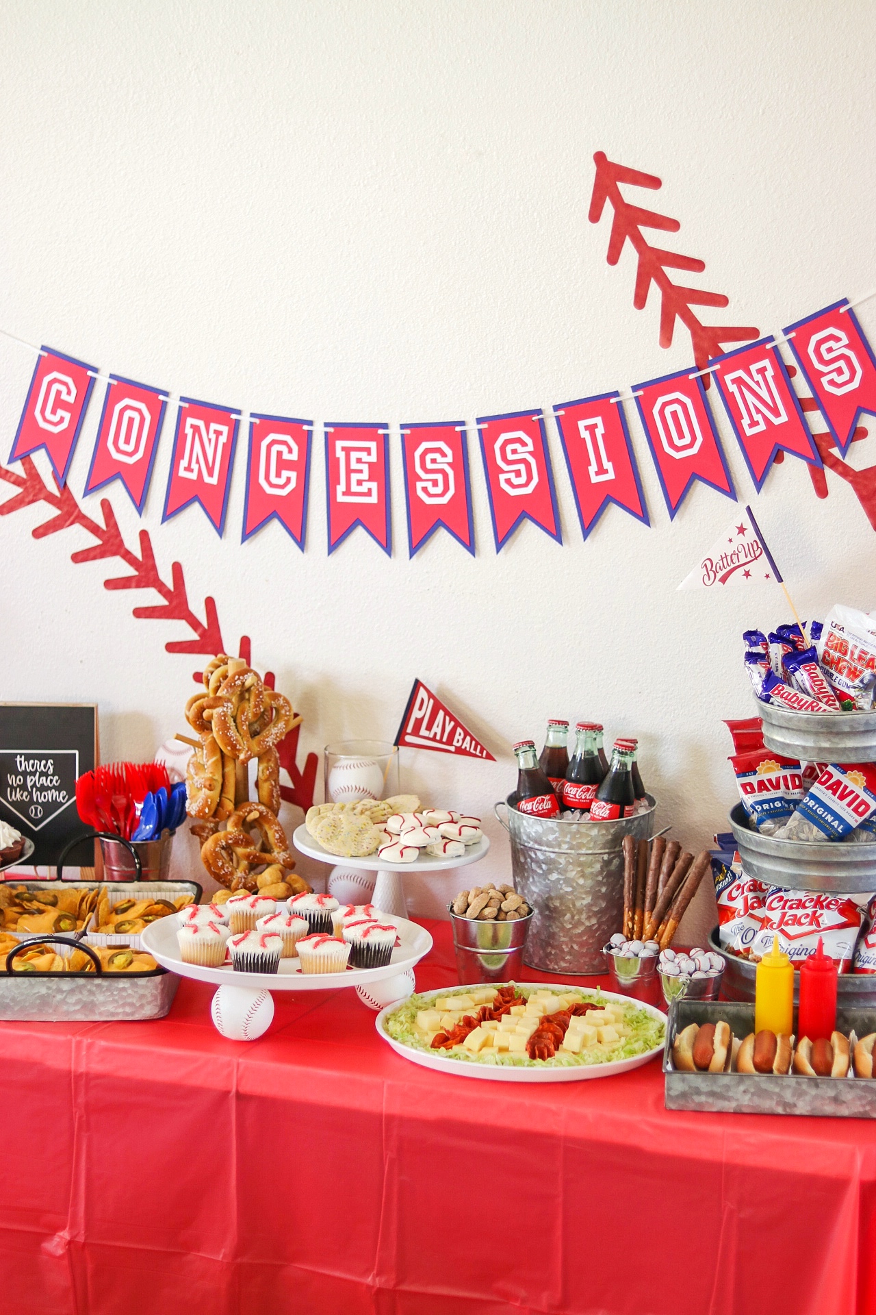 baseball opening day party: baseball themed party food