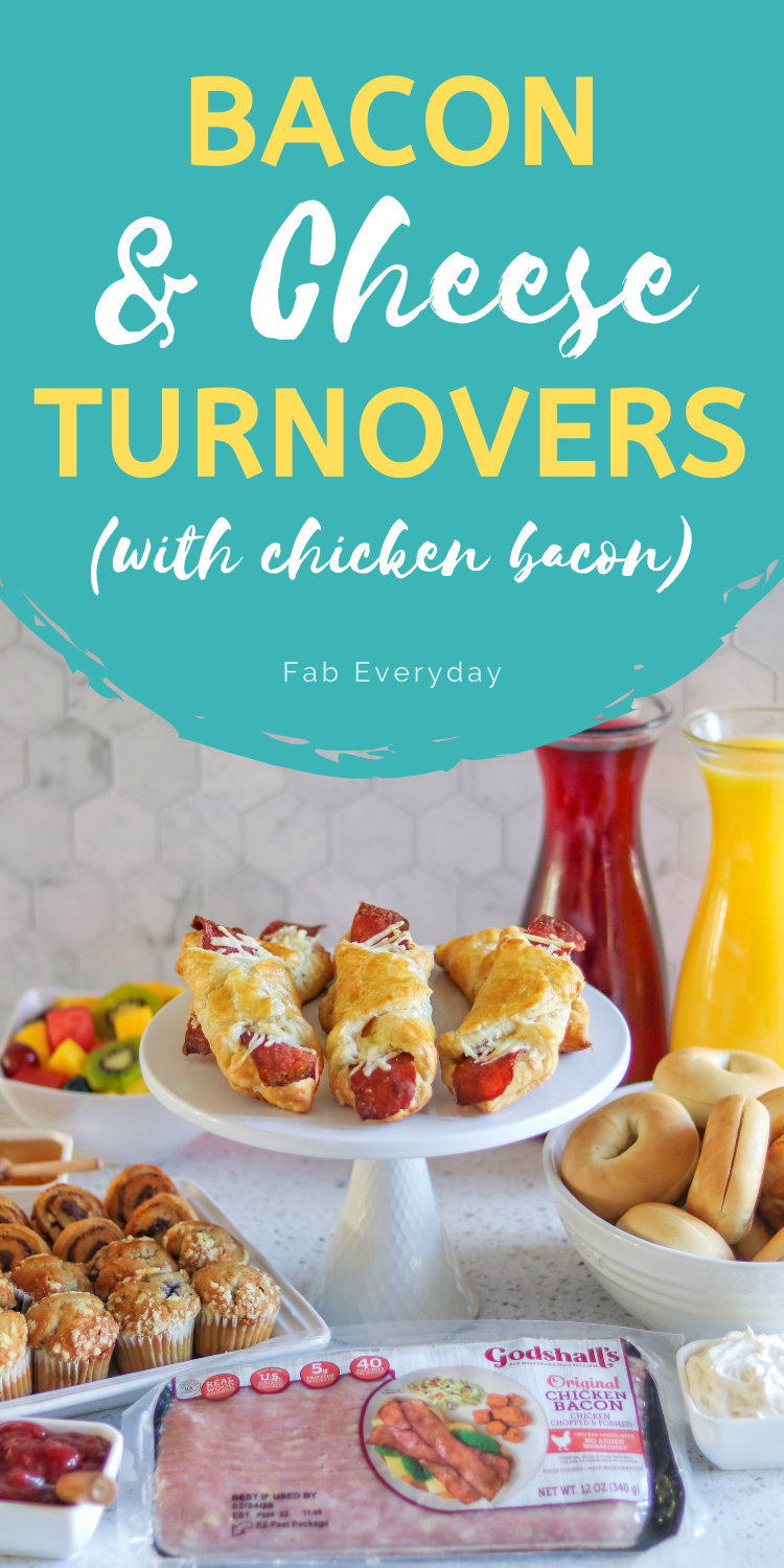 cheese and bacon turnovers recipe (using chicken bacon)
