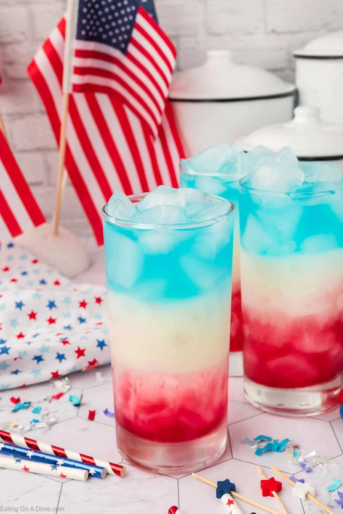 red white and blue mocktails