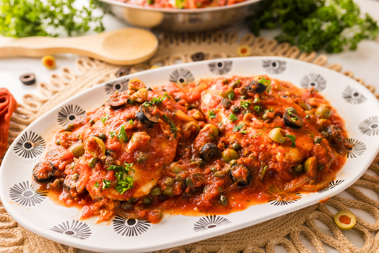 braised chicken with olives and capers recipe