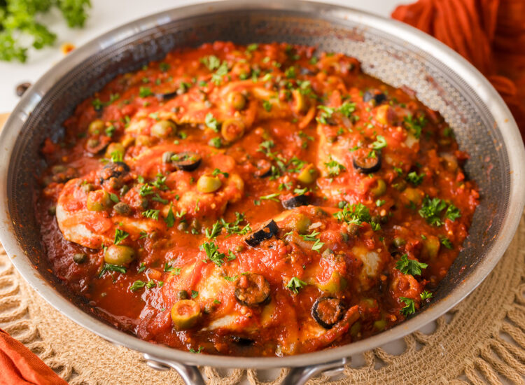 Braised Chicken with Olives and Capers recipe