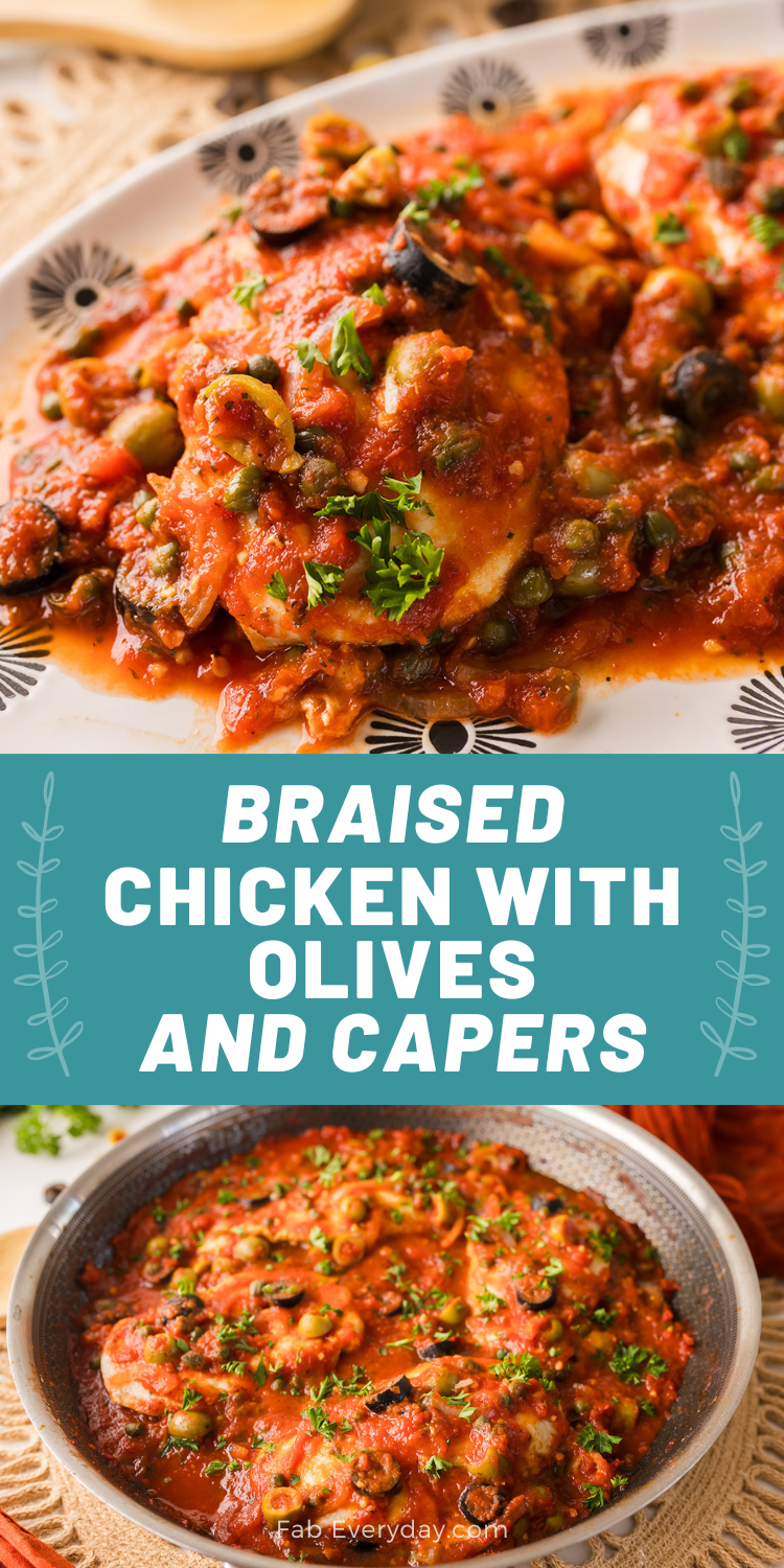 Braised Chicken with Olives and Capers recipe