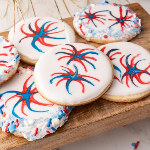Patriotic Firework Cookies (easy 4th of July cookies recipe)