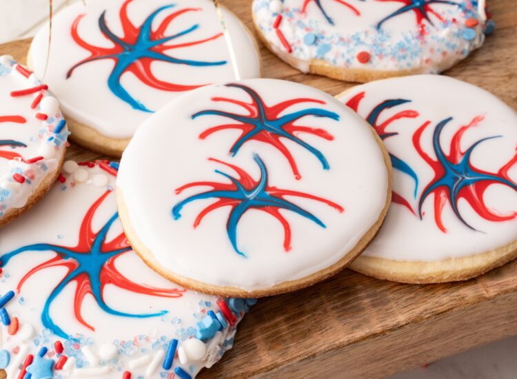 Patriotic Firework Cookies (easy 4th of July cookies recipe)