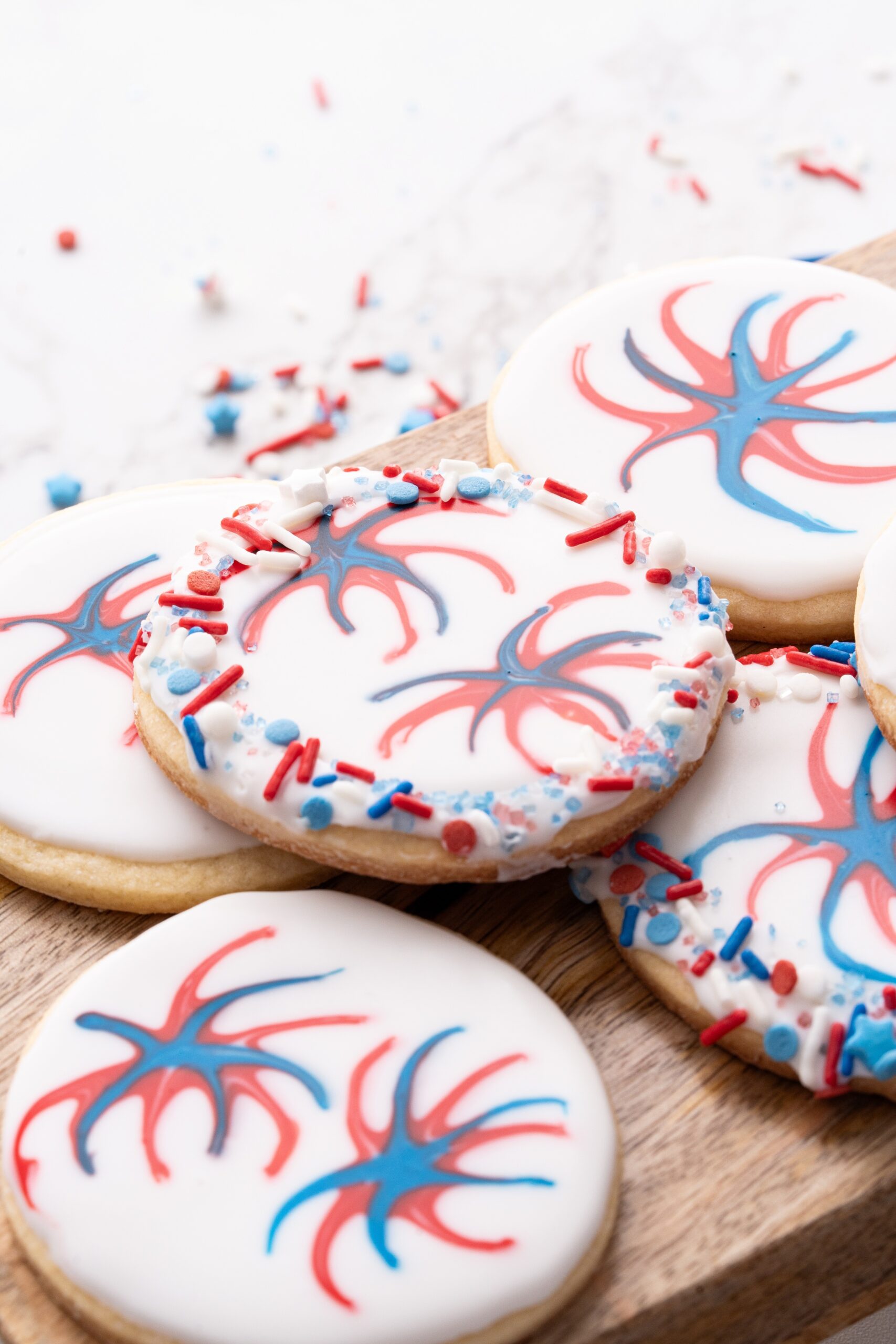 fireworks patriotic decorated cookies