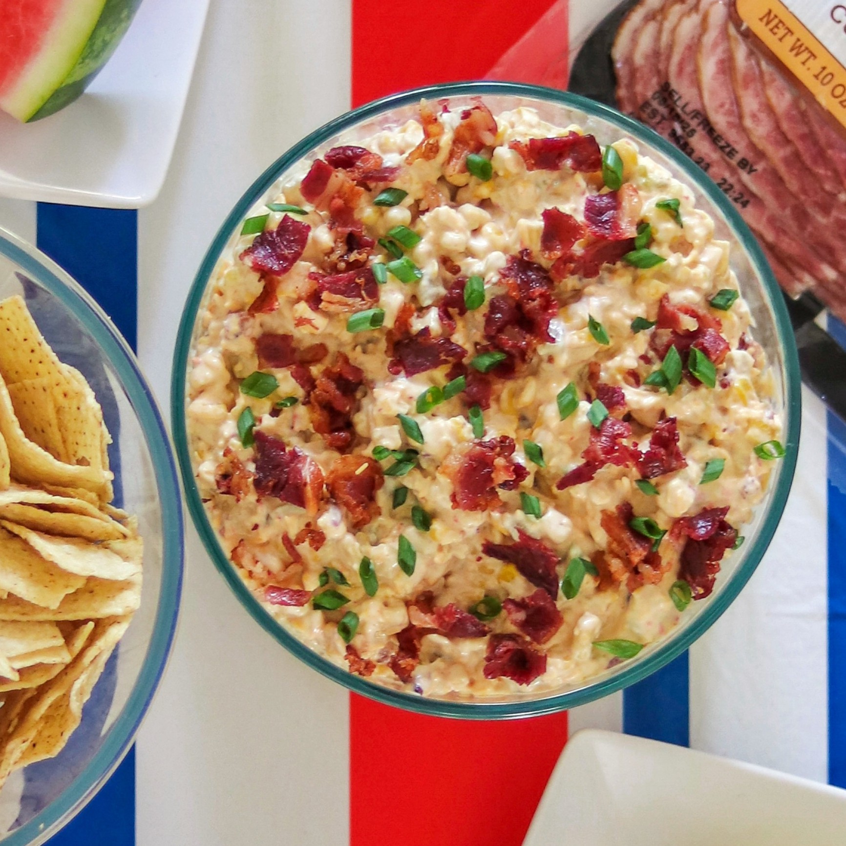 corn dip with bacon