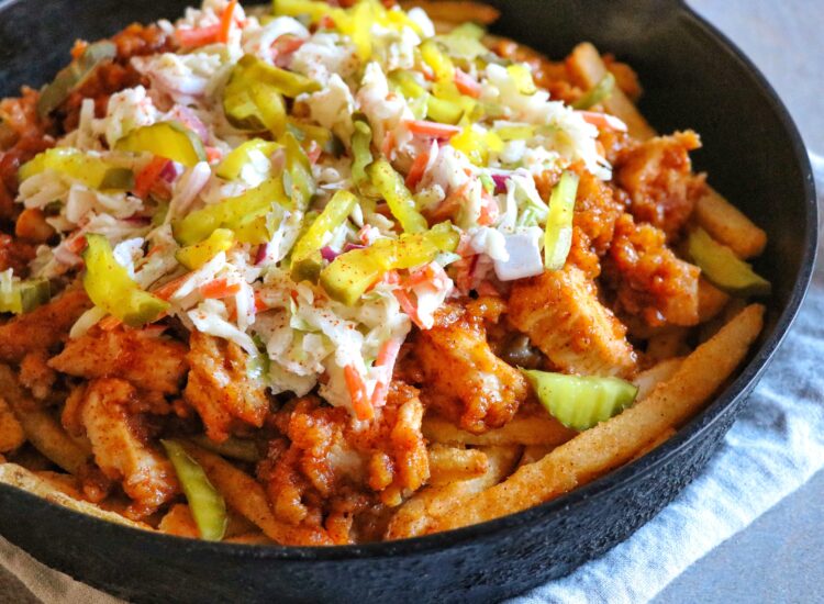 Nashville Hot Chicken Loaded Fries (spicy chicken loaded fries recipe)