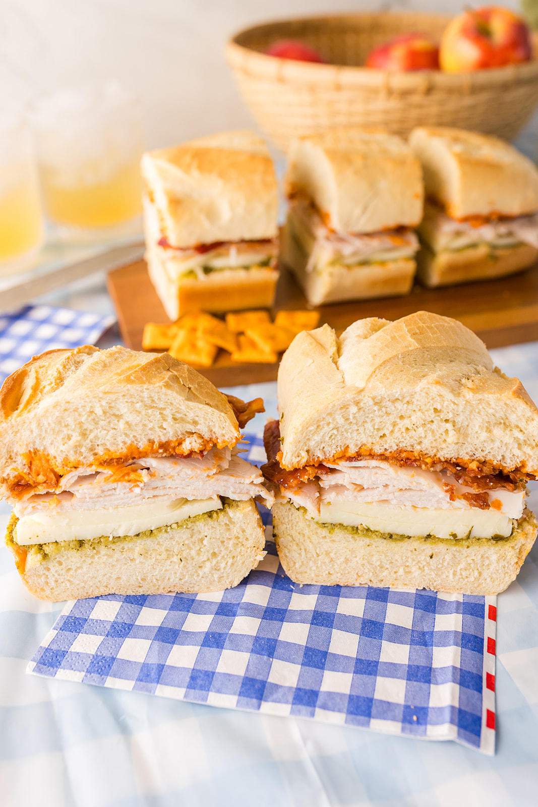 Tote-and-Slice Turkey, Bacon, and Pesto Loaf Sandwiches