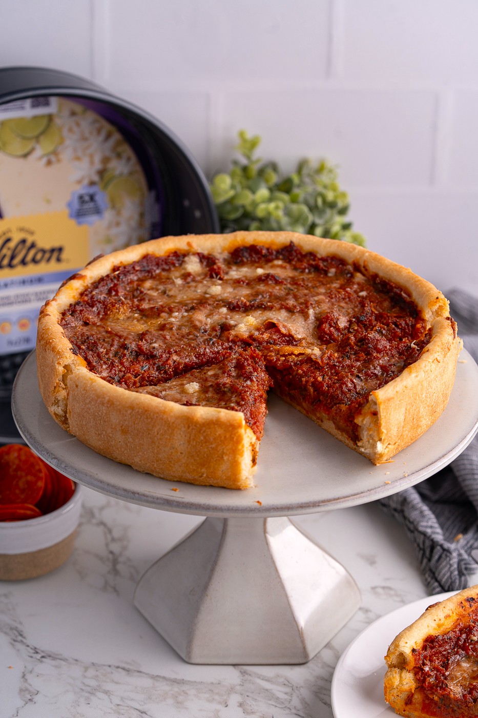 recipe for Chicago-style deep dish pizza