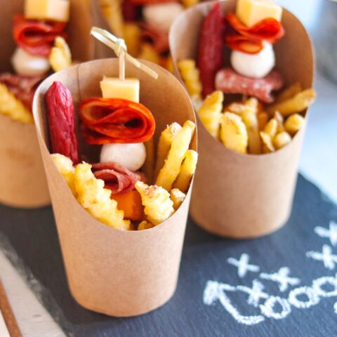 French Fry Charcuterie Cups (individual charcuterie cups for football tailgates or parties)