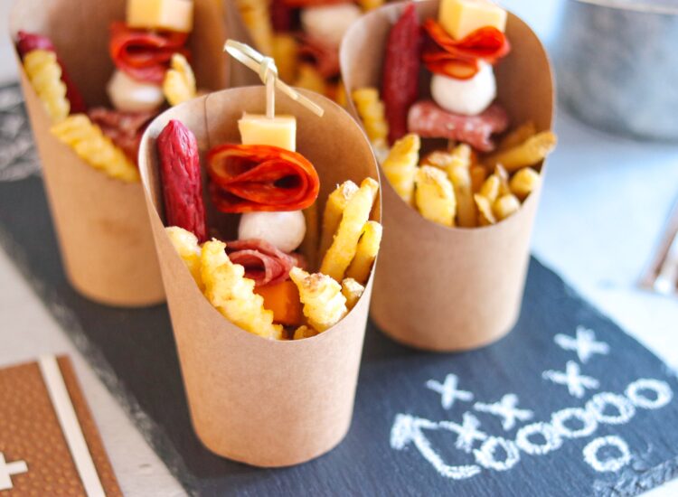 French Fry Charcuterie Cups (individual charcuterie cups for football tailgates or parties)