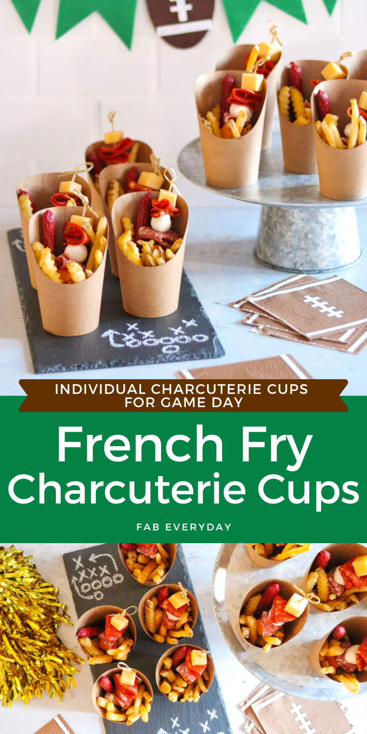 French Fry Charcuterie Cups (individual charcuterie cups for football tailgates or parties)