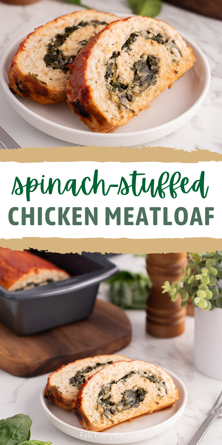 Spinach-Stuffed Chicken Meatloaf recipe