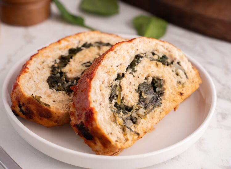 Spinach-Stuffed Chicken Meatloaf recipe