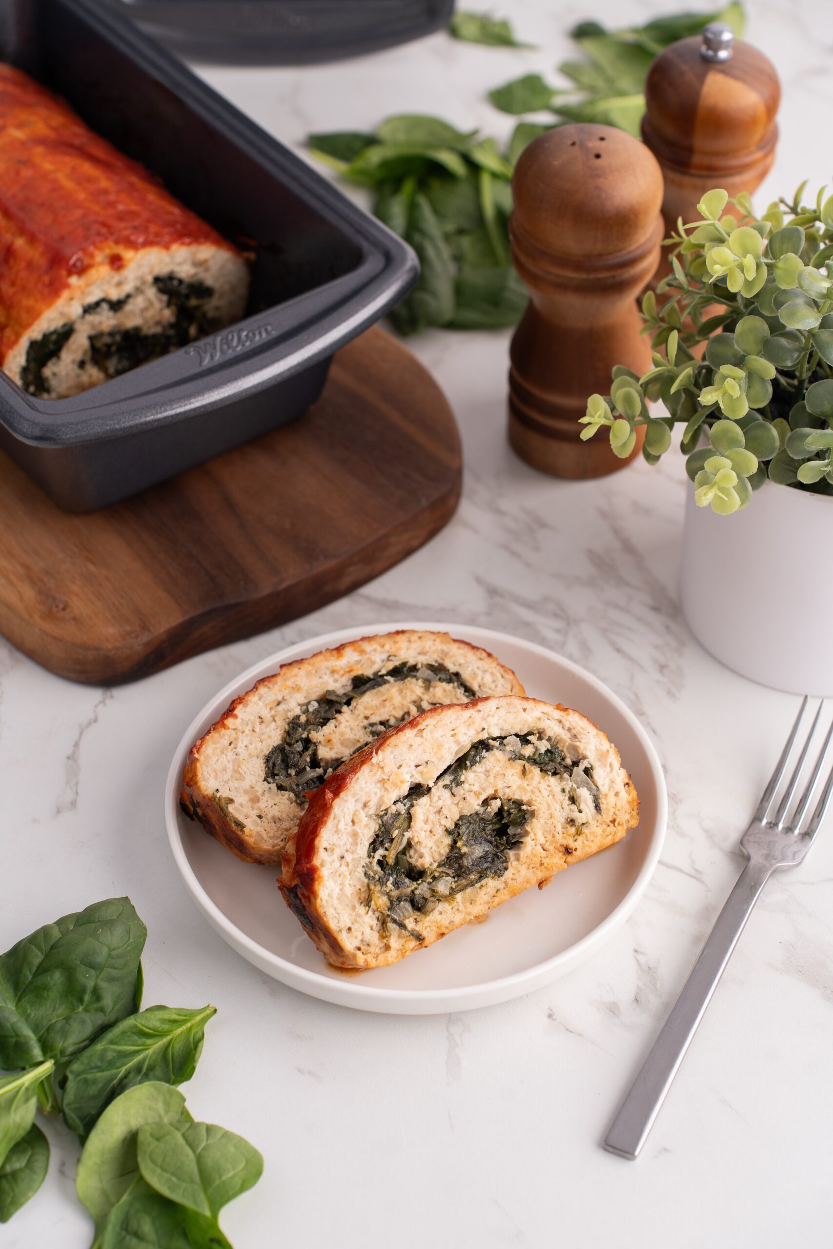 Spinach-Stuffed Chicken Meatloaf recipe (ground chicken meatloaf recipe)