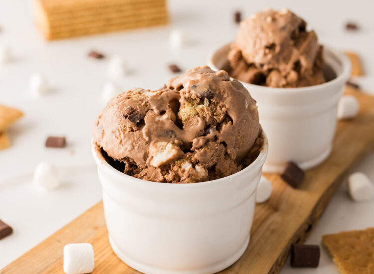 Dark Chocolate S'Mores Ice Cream recipe (homemade s mores ice cream)