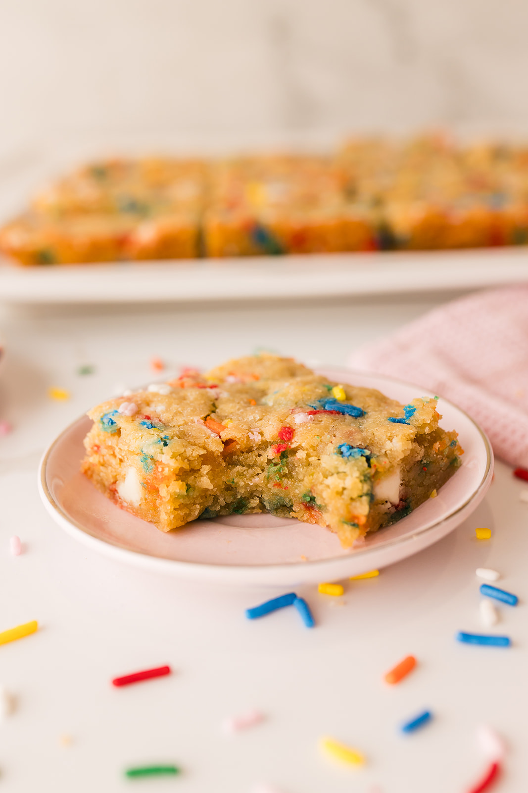 white chocolate Funfetti Blondies recipe