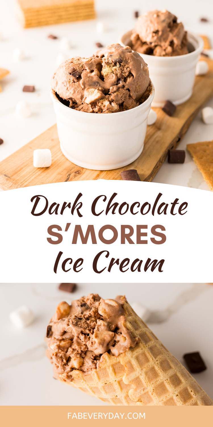 Dark Chocolate S'Mores Ice Cream recipe (homemade s mores ice cream)