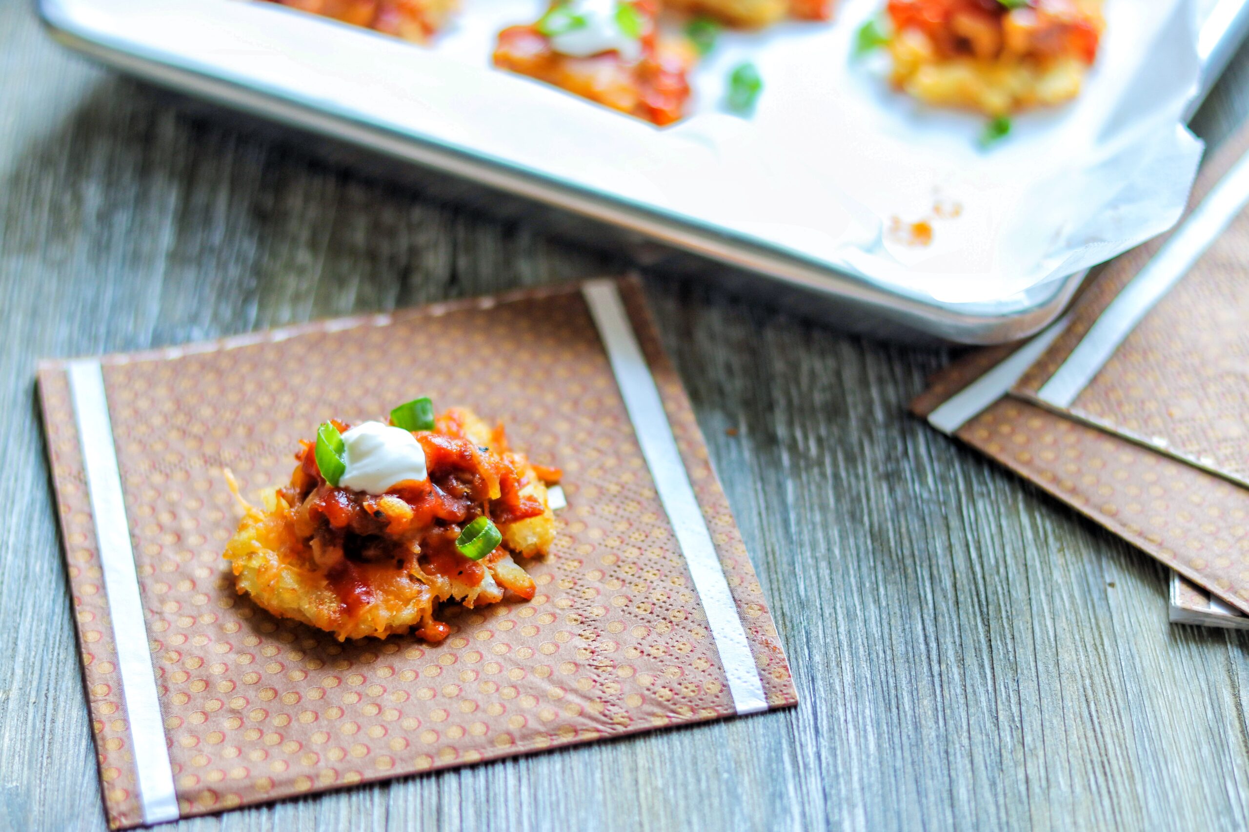 loaded smashed tater tots
