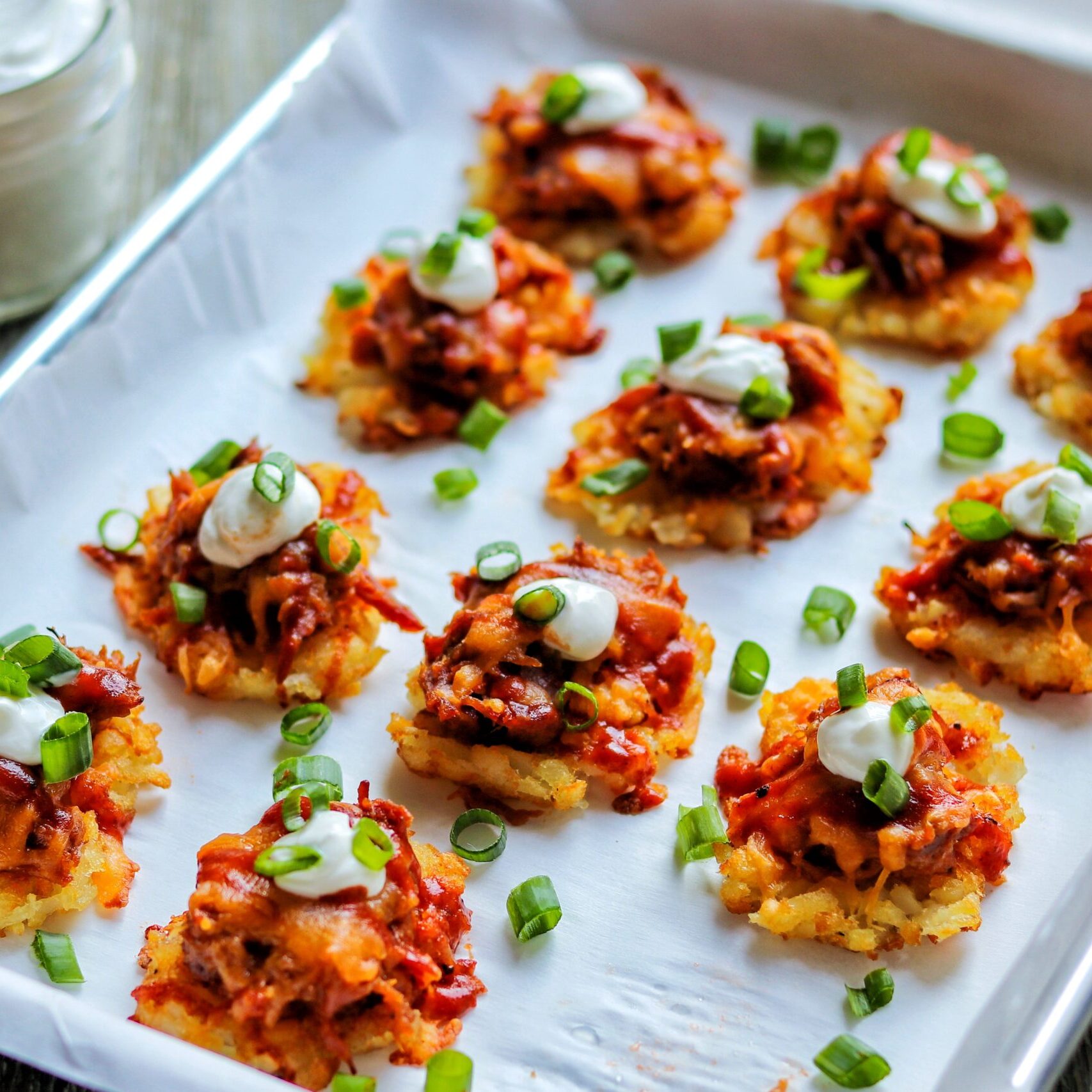 pulled pork smashed tater tots