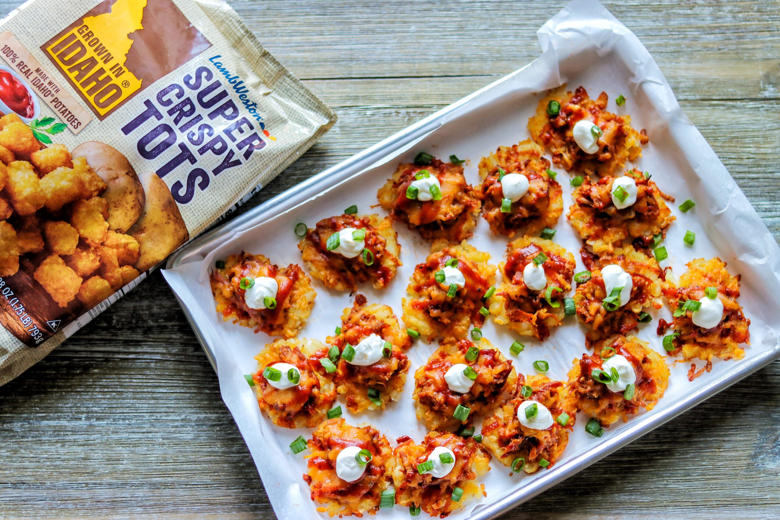 smashed tater tot appetizers