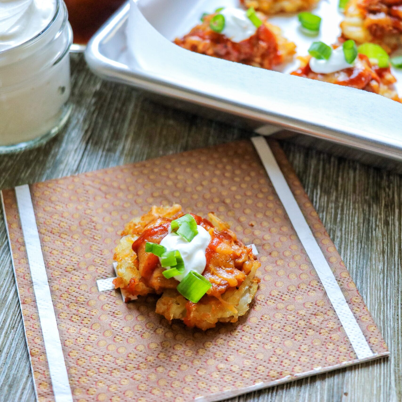 smashed pulled pork tater tots appetizers