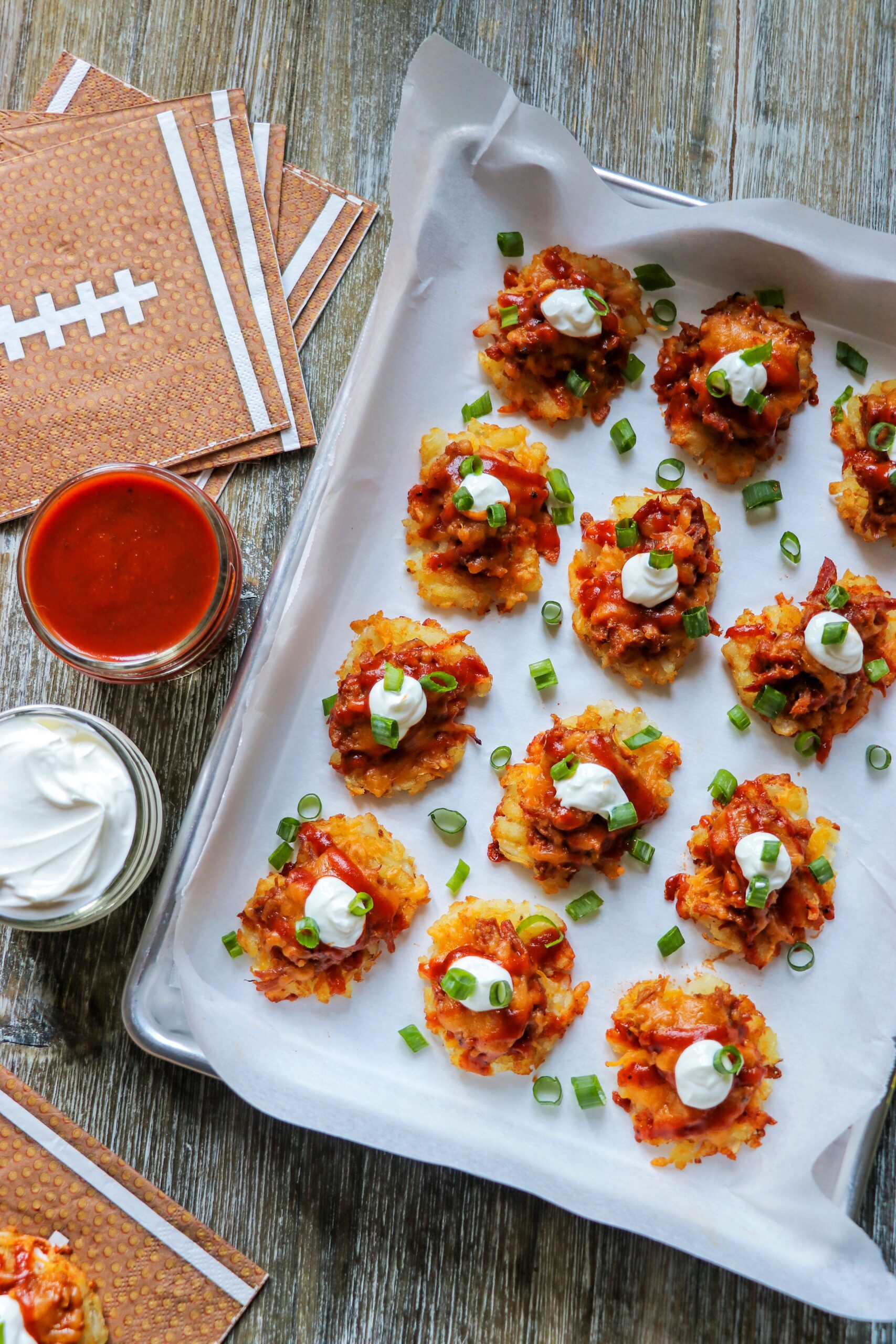 pulled pork tater tot potato skins recipe