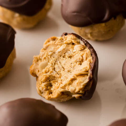 No-Bake Chocolate Peanut Butter Oats Protein Balls