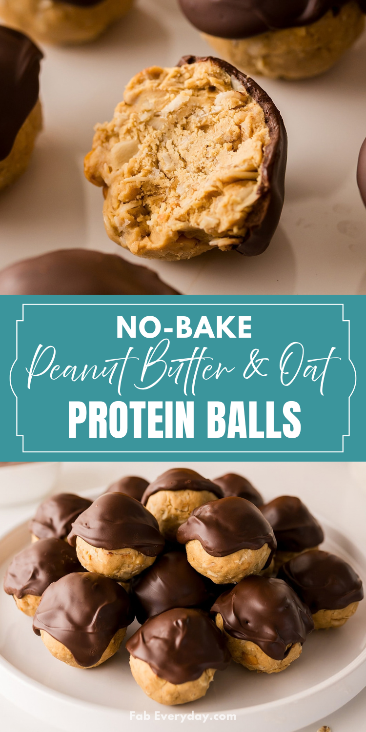 No-Bake Chocolate Peanut Butter Oats Protein Balls