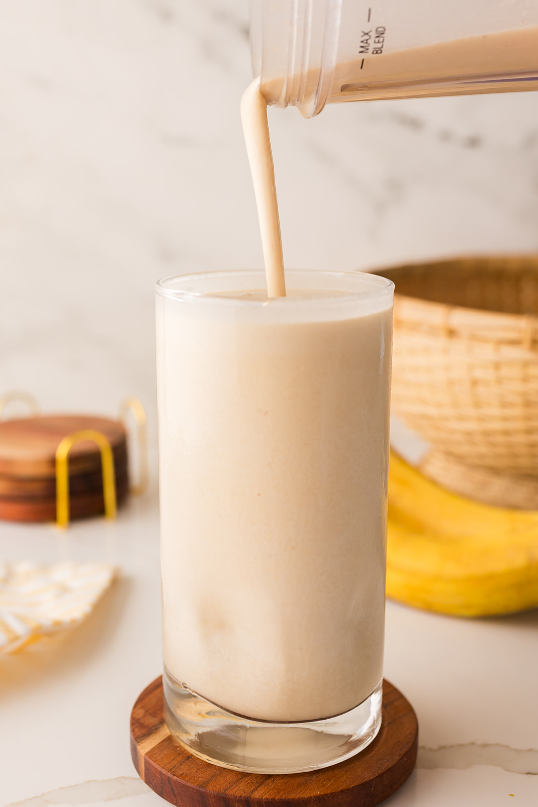 chocolate peanut butter and banana protein shake
